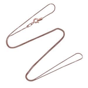 Estate Italy Rose Gold-Tone Sterling Silver 925 1.3mm Box Chain Necklace 18.5"